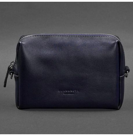 Шкіряна косметичка-несесер (темно-синя) шкіра Krast