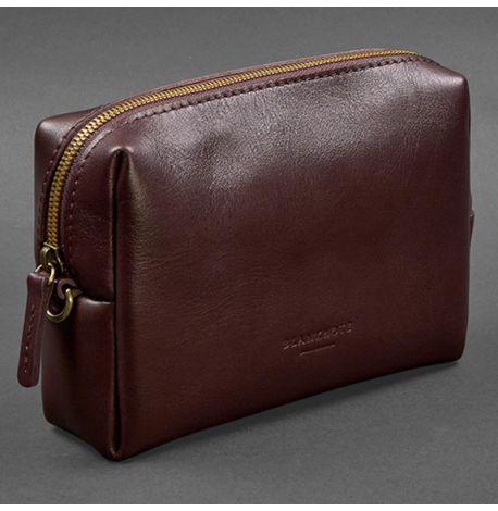 Кожаная косметичка-несессер (бордовый) кожа Krast