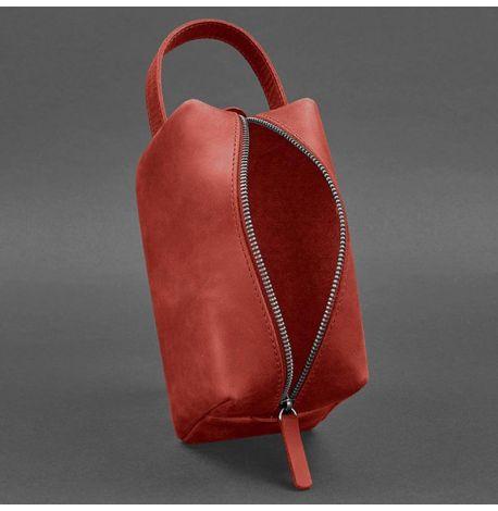 Шкіряна косметичка-несесер 5.0 (червона) шкіра Crazy Horse