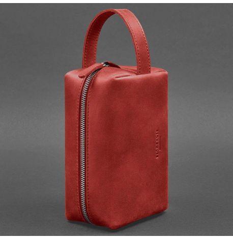 Шкіряна косметичка-несесер 5.0 (червона) шкіра Crazy Horse