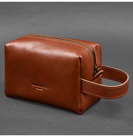 Шкіряна косметичка-несесер 5.0 (світло-коричневий) шкіра Krast