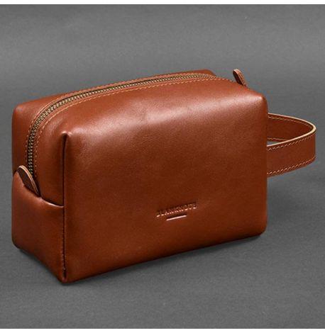 Шкіряна косметичка-несесер 5.0 (світло-коричневий) шкіра Krast