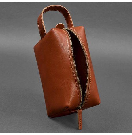 Шкіряна косметичка-несесер 5.0 (світло-коричневий) шкіра Krast