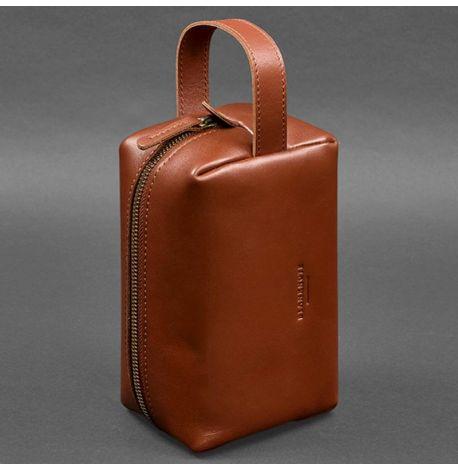 Шкіряна косметичка-несесер 5.0 (світло-коричневий) шкіра Krast