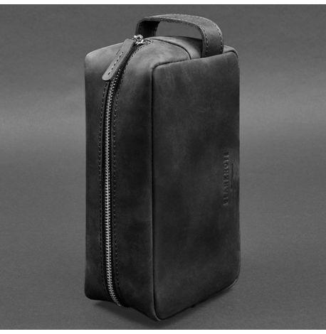 Шкіряна косметичка-несесер 6.0 (чорна) шкіра Crazy Horse