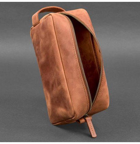 Кожаная косметичка-несессер 6.0 (светло-коричневая) кожа Crazy Horse