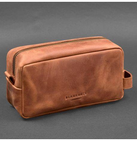 Кожаная косметичка-несессер 6.0 (светло-коричневая) кожа Crazy Horse