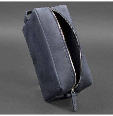 Шкіряна косметичка-несесер 6.0 (темно-синя) шкіра Crazy Horse