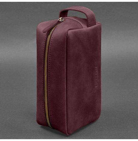 Шкіряна косметичка-несесер 6.0 (бордова) шкіра Crazy Horse