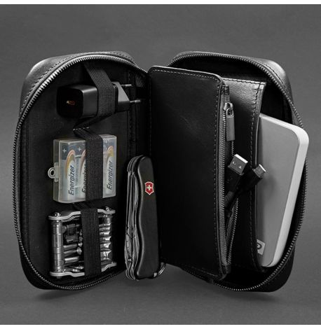 Шкіряна косметичка-несесер 7.0 (чорна) шкіра Krast