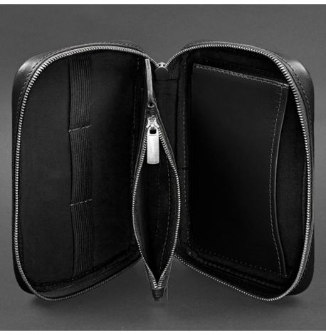 Шкіряна косметичка-несесер 7.0 (чорна) шкіра Krast