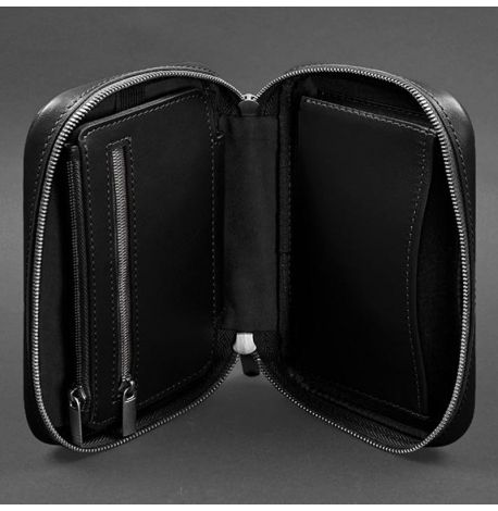 Шкіряна косметичка-несесер 7.0 (чорна) шкіра Krast