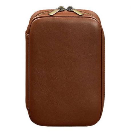 Кожаная косметичка-несессер 7.0 (светло-коричневая) кожа Krast