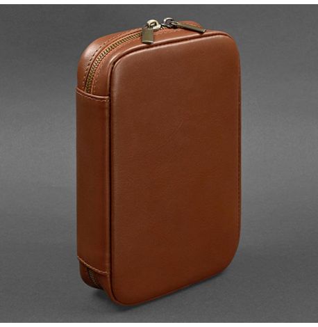 Кожаная косметичка-несессер 7.0 (светло-коричневая) кожа Krast