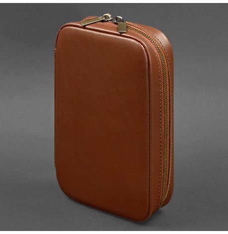 Кожаная косметичка-несессер 7.0 (светло-коричневая) кожа Krast