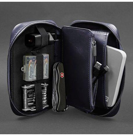 Кожаная косметичка-несессер 7.0 (темно-синий) кожа Krast