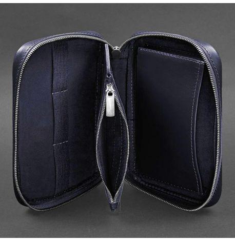 Кожаная косметичка-несессер 7.0 (темно-синий) кожа Krast