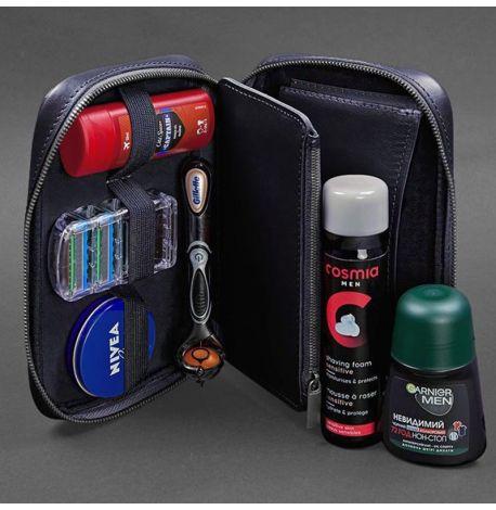 Кожаная косметичка-несессер 7.0 (темно-синий) кожа Krast