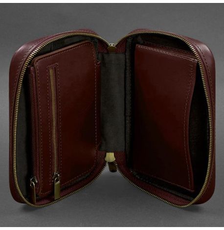 Кожаная косметичка-несессер 7.0 (бордовая) кожа Krast