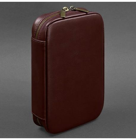 Кожаная косметичка-несессер 7.0 (бордовая) кожа Krast