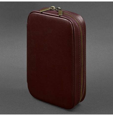 Кожаная косметичка-несессер 7.0 (бордовая) кожа Krast