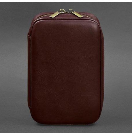 Кожаная косметичка-несессер 7.0 (бордовая) кожа Krast