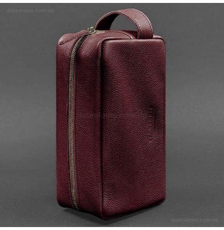 Шкіряна косметичка-несесер 6.0 (бордова) шкіра флотар