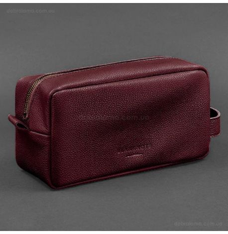 Шкіряна косметичка-несесер 6.0 (бордова) шкіра флотар