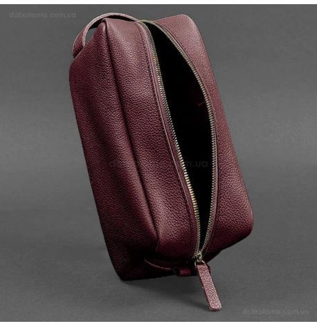 Шкіряна косметичка-несесер 6.0 (бордова) шкіра флотар