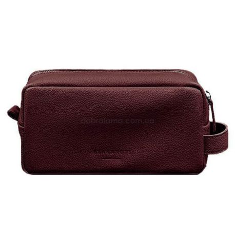 Шкіряна косметичка-несесер 6.0 (бордова) шкіра флотар