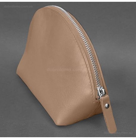 Женская кожаная косметичка 8.0 (светло-бежевая)