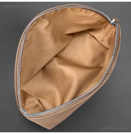 Женская кожаная косметичка 8.0 (светло-бежевая)