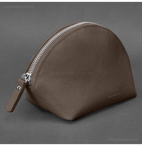 Жіноча шкіряна косметичка 8.0 (темно-бежева)