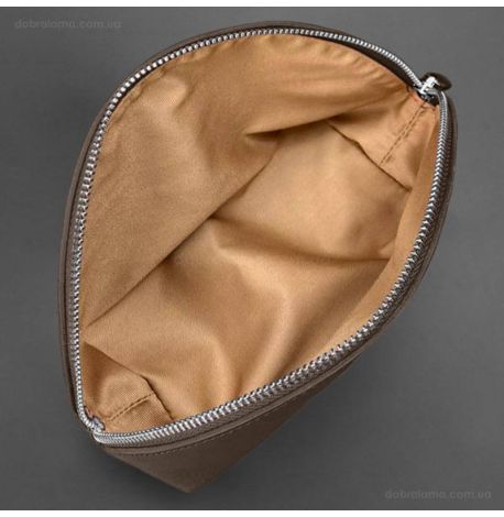Жіноча шкіряна косметичка 8.0 (темно-бежева)