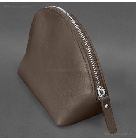 Жіноча шкіряна косметичка 8.0 (темно-бежева)