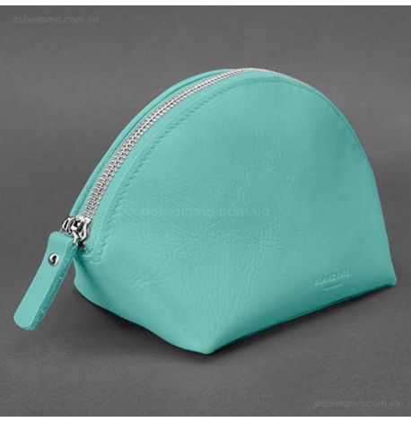 Женская кожаная косметичка 8.0 (бирюзовая)