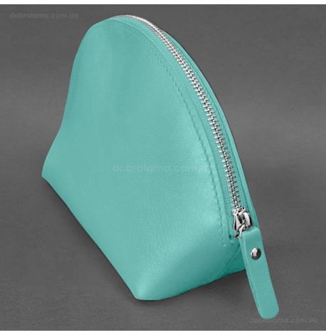Женская кожаная косметичка 8.0 (бирюзовая)