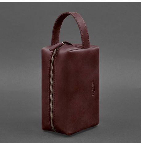 Шкіряна косметичка-несесер 5.0 (бордова) шкіра Crazy Horse