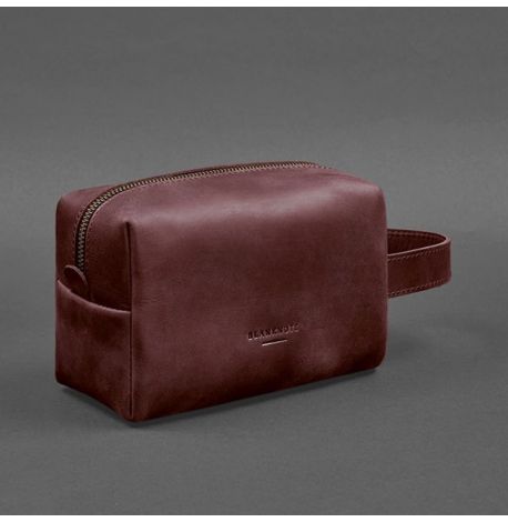 Шкіряна косметичка-несесер 5.0 (бордова) шкіра Crazy Horse