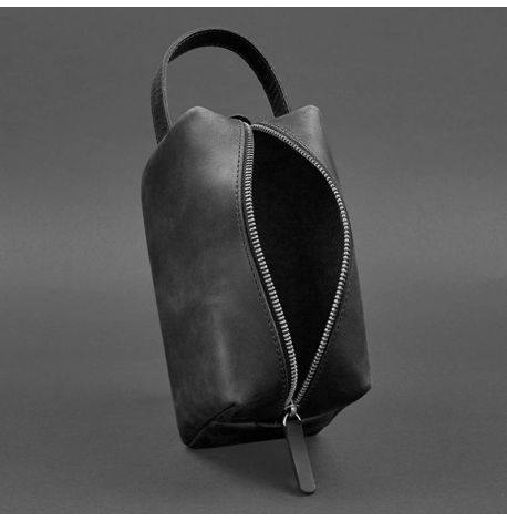 Шкіряна косметичка-несесер 5.0 (чорна) шкіра Crazy Horse