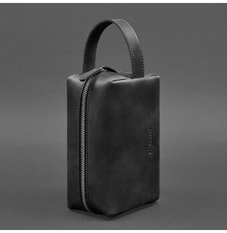 Шкіряна косметичка-несесер 5.0 (чорна) шкіра Crazy Horse