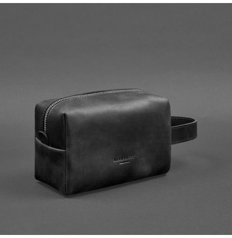 Шкіряна косметичка-несесер 5.0 (чорна) шкіра Crazy Horse