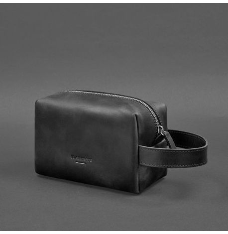 Шкіряна косметичка-несесер 5.0 (чорна) шкіра Crazy Horse