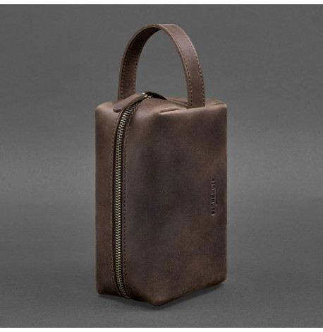 Кожаная косметичка-несессер 5.0 (темно-коричневая) кожа Crazy Horse