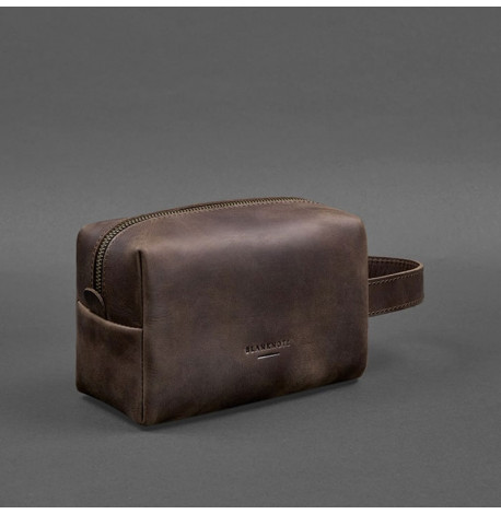 Кожаная косметичка-несессер 5.0 (темно-коричневая) кожа Crazy Horse