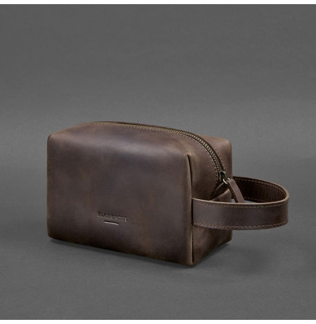 Кожаная косметичка-несессер 5.0 (темно-коричневая) кожа Crazy Horse