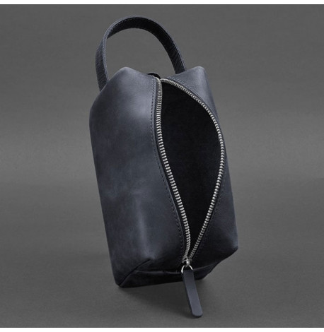 Кожаная косметичка-несессер 5.0 (темно-синяя) кожа Crazy Horse