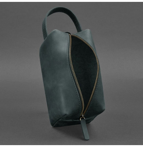 Шкіряна косметичка-несесер 5.0 (зелена) шкіра Crazy Horse