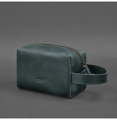 Шкіряна косметичка-несесер 5.0 (зелена) шкіра Crazy Horse