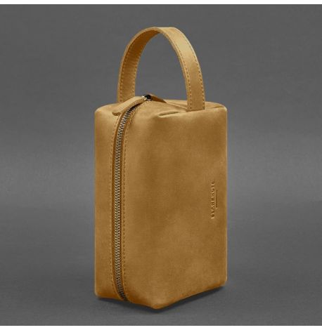 Шкіряна косметичка-несесер 5.0 (жовта) шкіра Crazy Horse